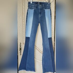 HOLLISTER W/24 L/30 California High Rise Vintage Flare Blue Jeans - Soft Stretch